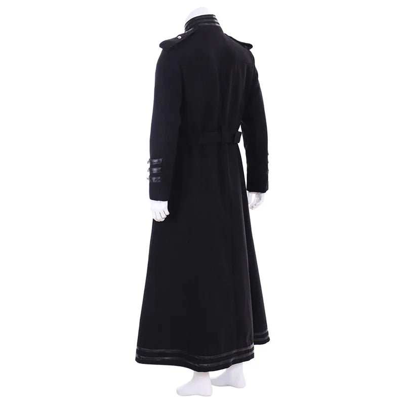Robe de Prêtre Médiévale Veste Trench avec Col Montant et Boutonnage pour Hommes