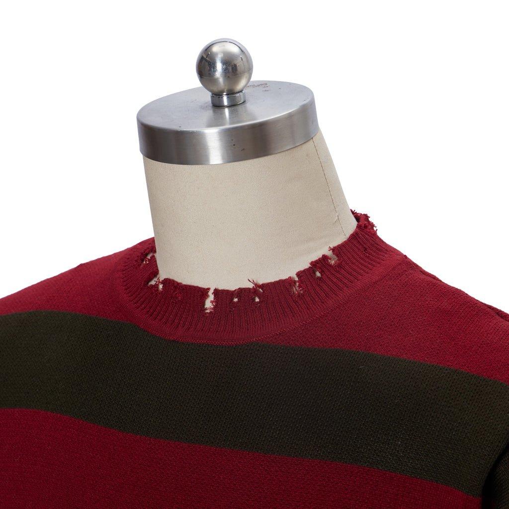 Pull Cosplay Freddy Krueger | Film Rue de l'Angoisse Pull Rayé Rouge | Tricot Unisexe pour Hommes et Femmes
