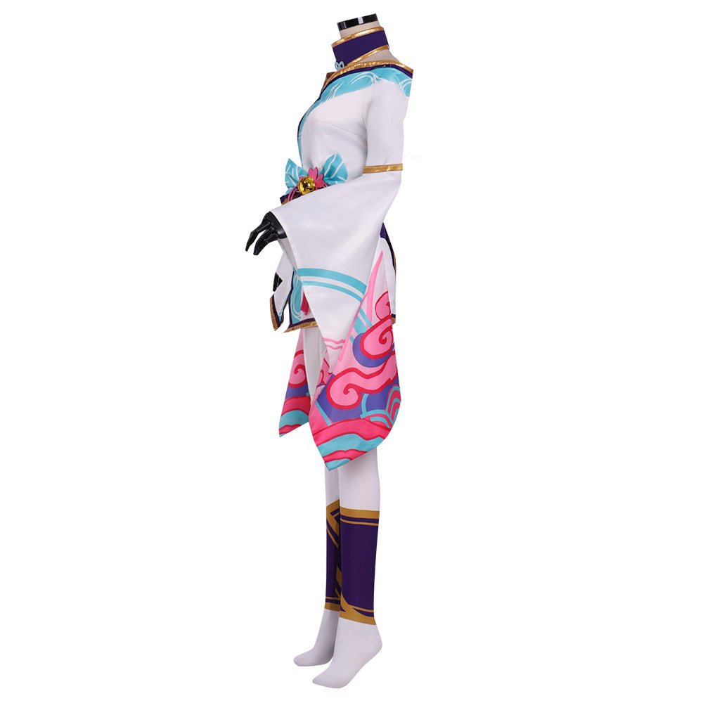 Costume Cosplay Ahri Spirit Blossom | Robe de Renard à Neuf Queues de League of Legends pour Femme