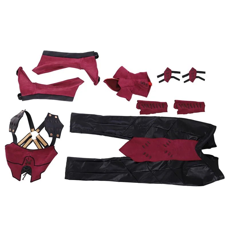 Costume Cosplay Mileena - Combinaison de Combat Sexy avec Masque pour Femmes