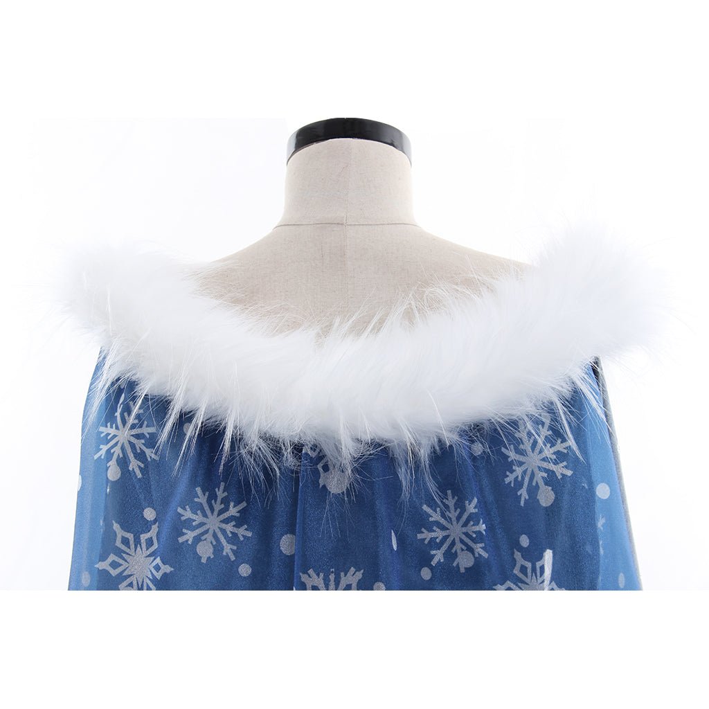 Robe en Velours Elsa Reine des Neiges | Costume Cosplay Femme pour Halloween