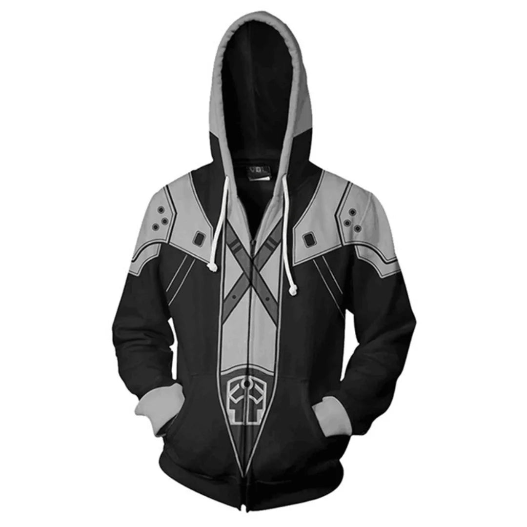 Sweat Cosplay Sephiroth FFVII Renaissance Unisexe Vintage Impression 3D Pull à Capuche pour Halloween Carnaval Fête Costume de Combat