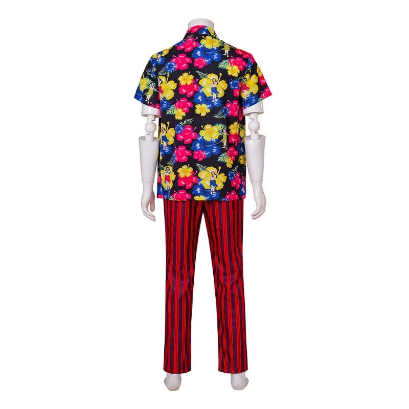 Costume de Cosplay Ace Ventura Détective pour Animaux Complet avec Chemise Hawaienne, Pantalon et Ceinture