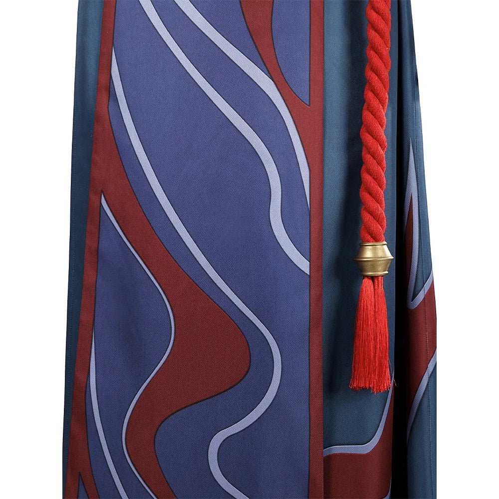 Costume Cosplay Yone de LOL - Jupe Bleue Imprimée et Pantalon pour Fête d'Halloween et Carnaval