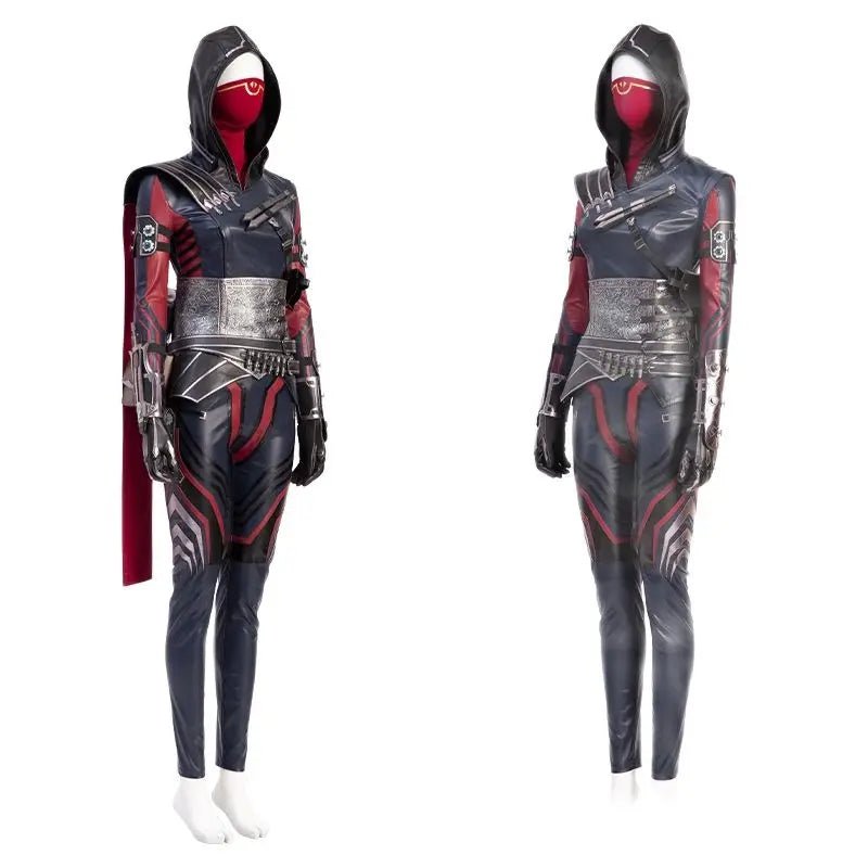 Costume Cosplay Apex Wraith Femme - Tenue de Combat Esprit Malin pour Halloween avec Masque et Accessoires