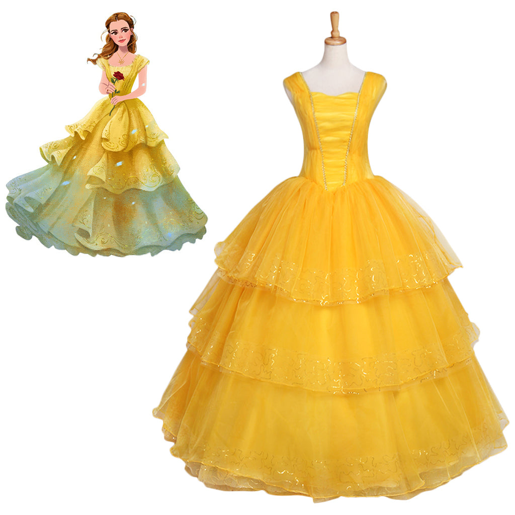 Costume Cosplay Belle - La Belle et la Bête | Robe Princesse Disney pour Halloween et Événements