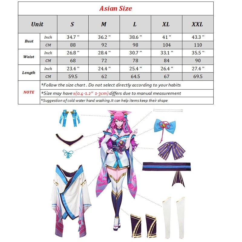Costume Cosplay Ahri Spirit Blossom Femme Kimono Complet