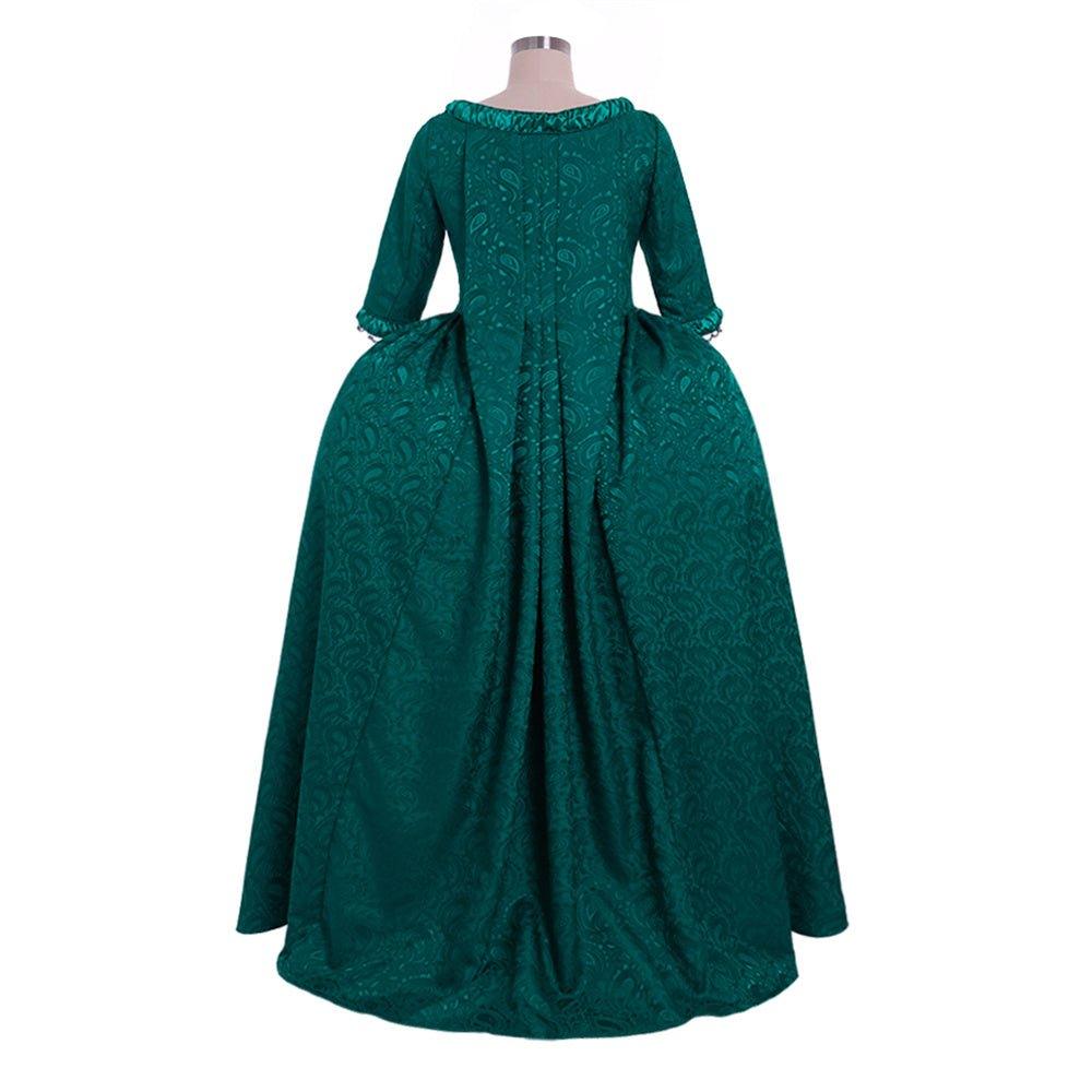 Robe en brocart vert inspirée de Marie-Antoinette du 18ème siècle par L'AniMirage
