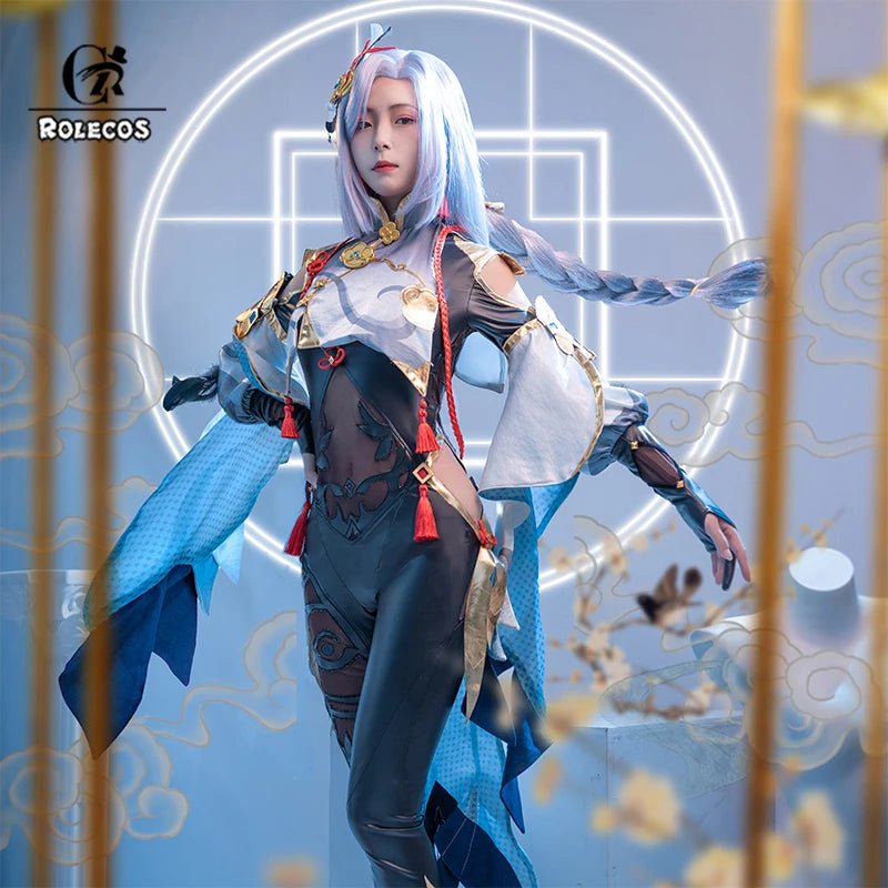 Costume Cosplay Shenhe Genshin Impact pour Femme - Ensemble Complet