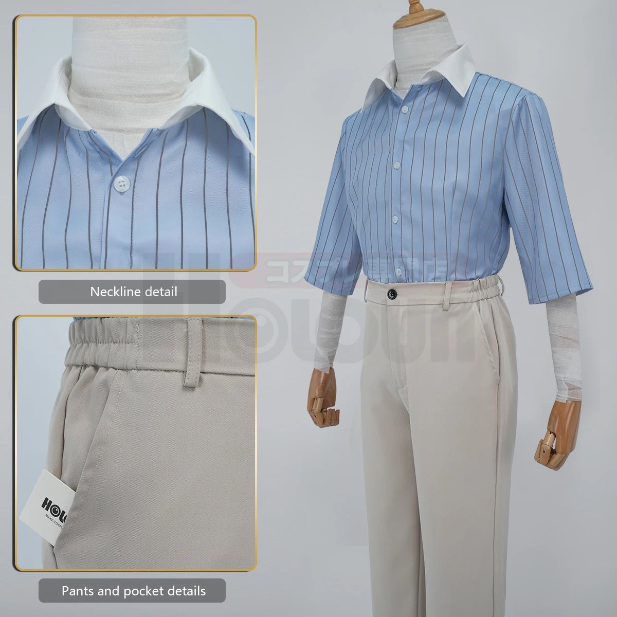 Costume Cosplay Dazai Osamu Bungo Stray Dogs - Manteau, Perruque, Chemise, Pantalon et Pendentif