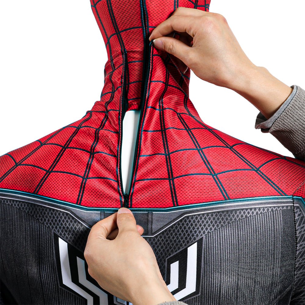 Costume Cosplay Spider-Man Loin de Chez Lui - Combinaison Rouge pour Hommes - Design Fidèle au Film