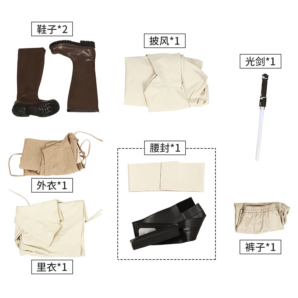 Costume Cosplay Sol L'Acolyte Jedi avec Cape pour Halloween et Fêtes