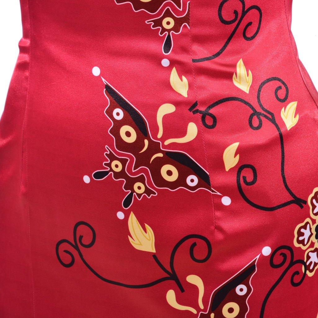 Costume Cosplay Ada Wong Robe Cheongsam Rouge Imprimée | Resident Evil Film