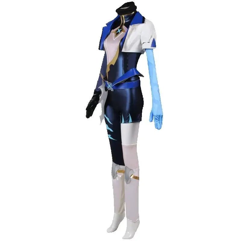 Costume Cosplay LOL Akali Femme Uniforme Complet pour Fêtes et Halloween