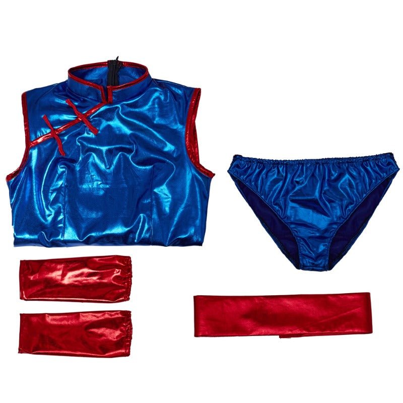 Costume Cosplay Chichi Dragon Ball - Robe Cheongsam Bleu Sexy