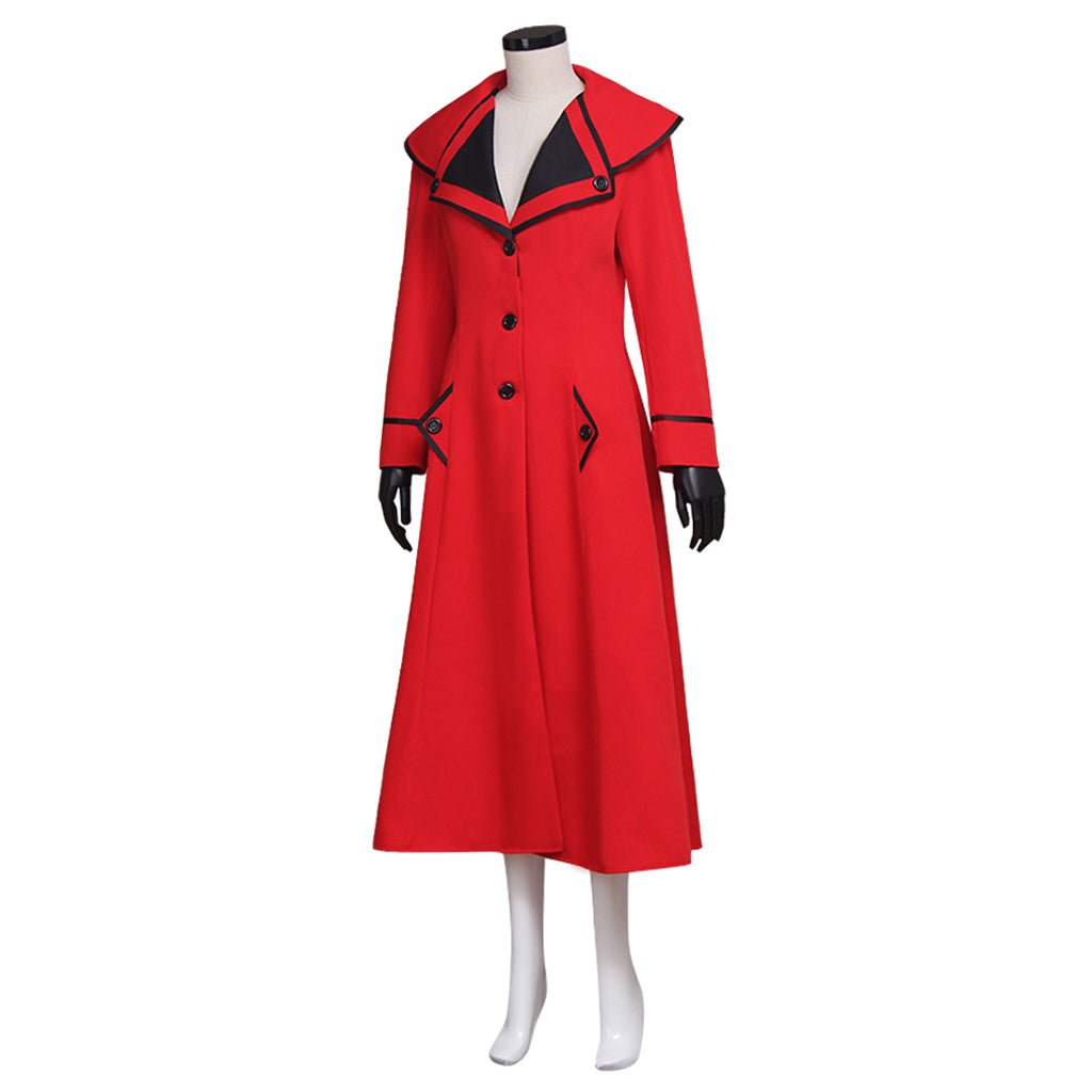 Costume Cosplay Mary Poppins Veste Robe Adulte Noir/Rouge