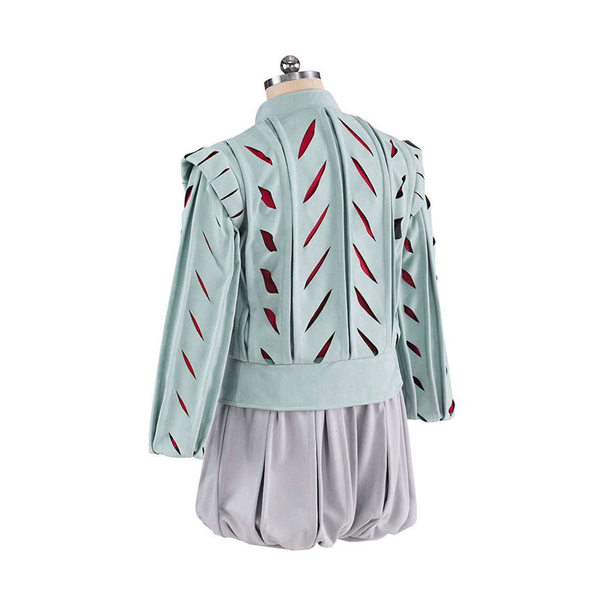 Costume Cosplay Homme Tudor Vert Rouge Haut Pantalon Gris - Époque Tudor Costume Historique Fantasy