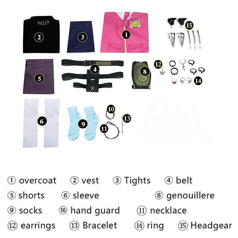 Costume Cosplay Clove du Jeu Valorant - Costume Immortel Clove pour Femme - Uniforme de Combat pour Fête d'Halloween - Ensemble Complet