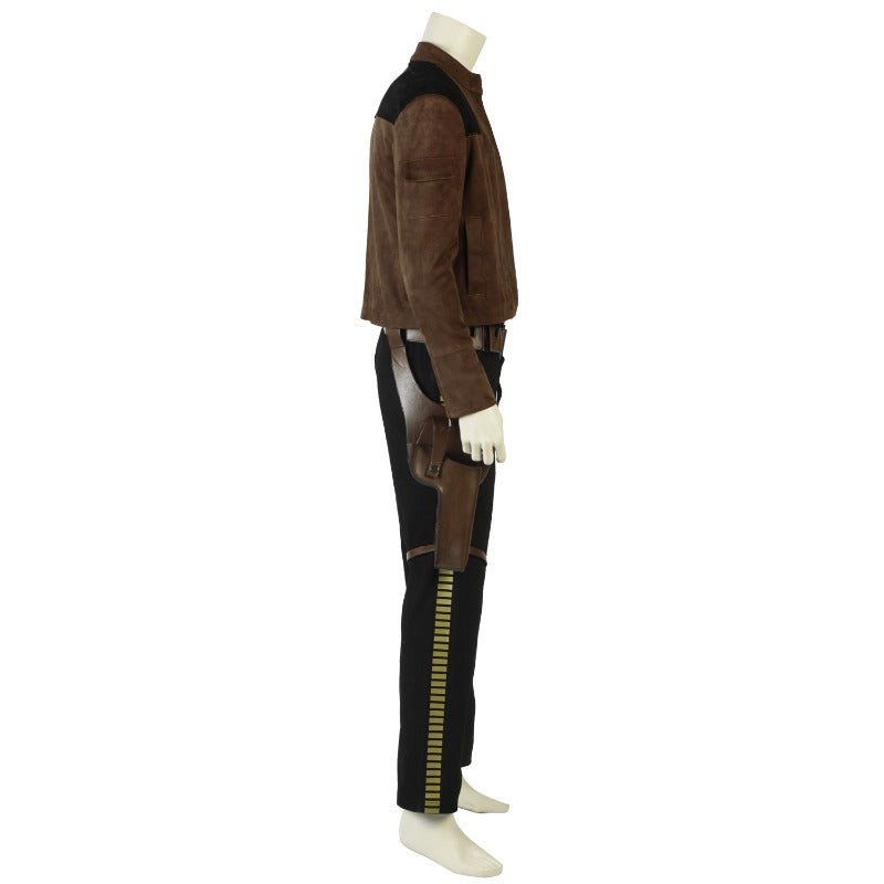 Costume Cosplay Han Solo - Veste en Suède, Ceinture en Cuir & Holster Ensemble Complet pour Halloween