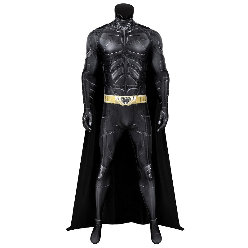 Costume Superhero Chauve-Souris Adulte Combinaison Noire Cape Masque Déguisement Cosplay