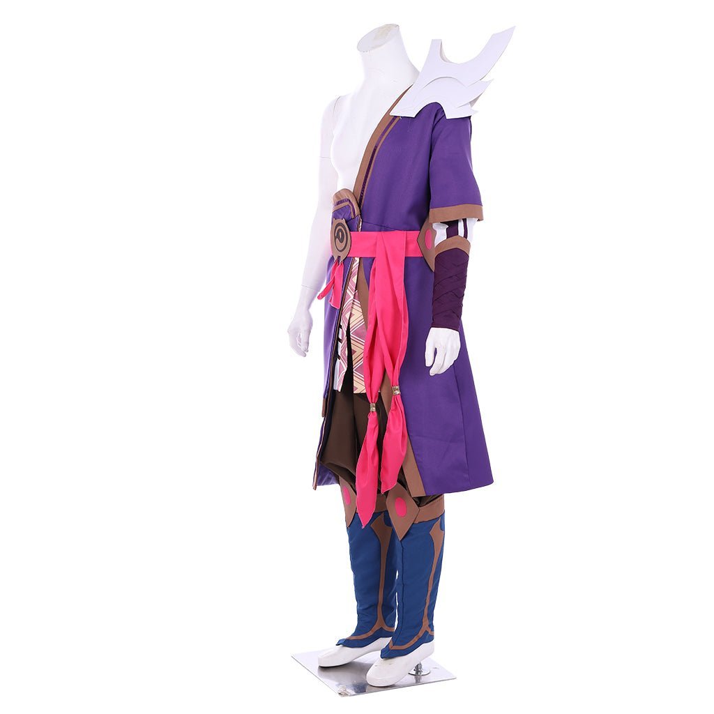 Costume Cosplay Spirit Blossom Yasuo Complet avec Gants, Couvre-chaussures et Accessoires