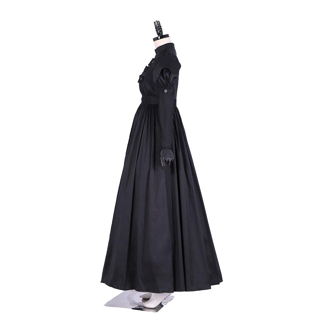 Robe Cosplay Hamilton Eliza | Robe de Bal Noire en Satin pour Femme Adulte | Costume Personnalisé