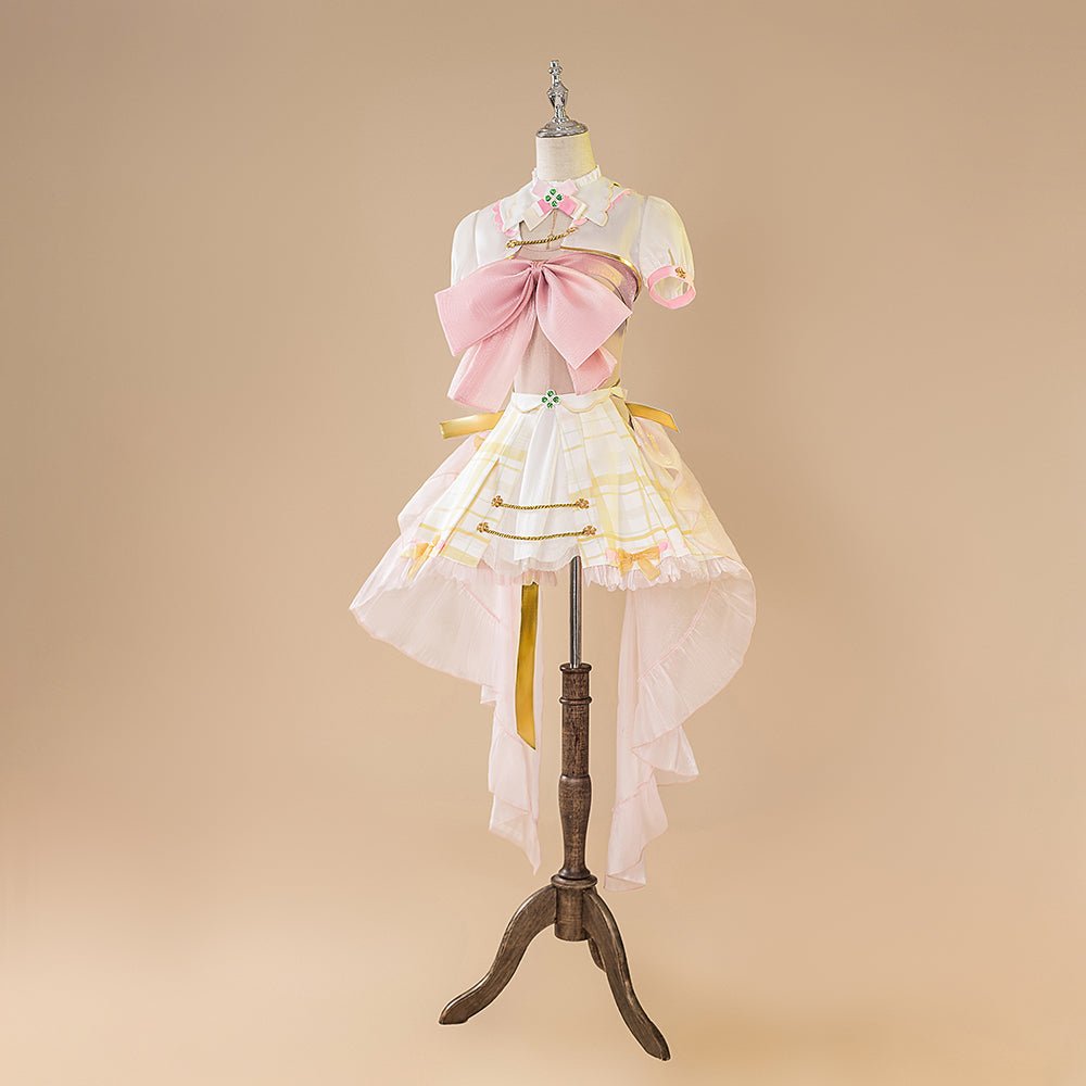 Costume Cosplay VTuber Ace Taffy - Robe Rose pour Fans d'Idols Virtuelles