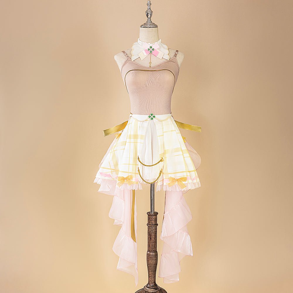 Costume Cosplay VTuber Ace Taffy - Robe Rose pour Fans d'Idols Virtuelles