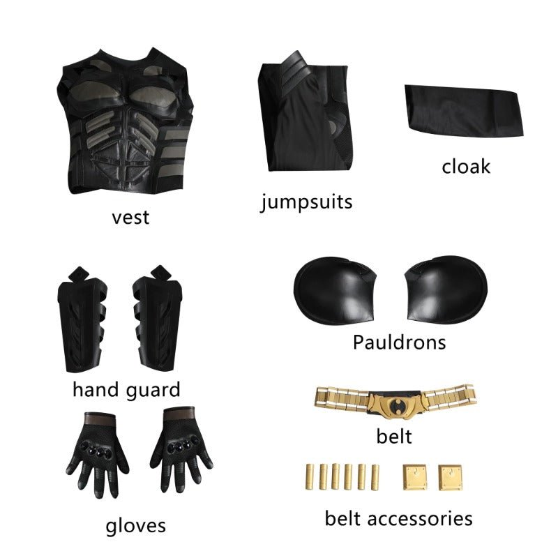 Costume Adulte Super Héros Chevalier Chauve-Souris Combinaison avec Cape et Masque pour Halloween