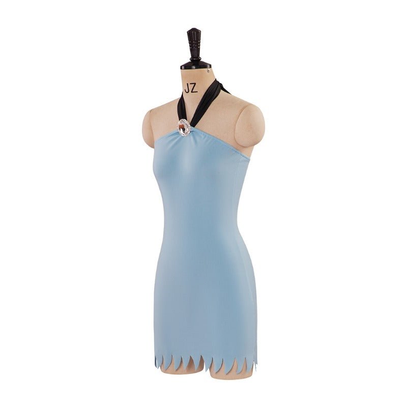 Costume Betty Rubble - Robe Mini Bleue pour Femmes | Tenue de Cosplay Flintstones