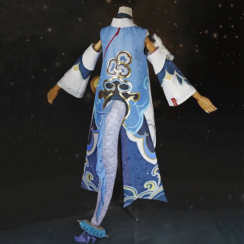 Costume Cosplay Bailu de Honkai Star Rail Design Écailles de Poisson Robe Femme pour Halloween Carnaval Fête avec Queue