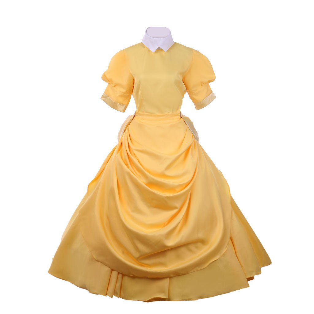 Robe Cosplay Jane | Robe de Princesse Victorienne Jaune à Manches Courtes pour Cosplay Disney