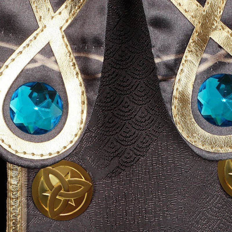 Costume Cosplay Genshin Impact Fontaine Freminet Uniforme de Magicien avec Chapeau pour Femmes