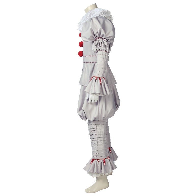 Costume Cosplay Joker Le Clown Danseur avec Écharpe Blanche et Accessoires - Déguisement Halloween