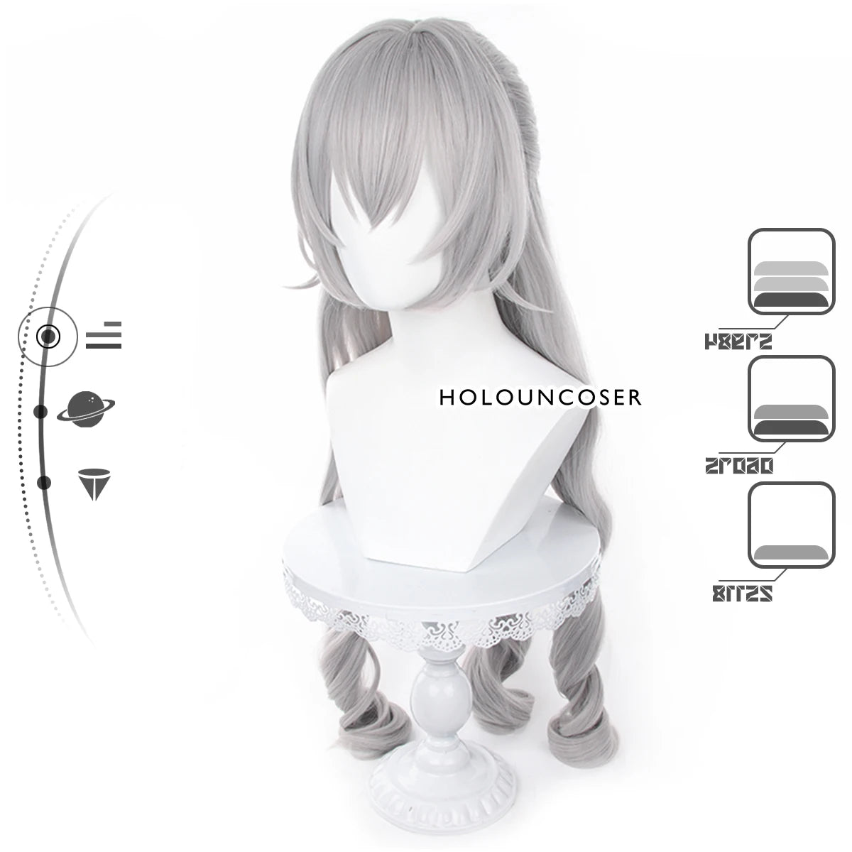 Perruque Cosplay Bronya Honkai Star Rail Résistance à la Chaleur Fibre Synthétique Rose