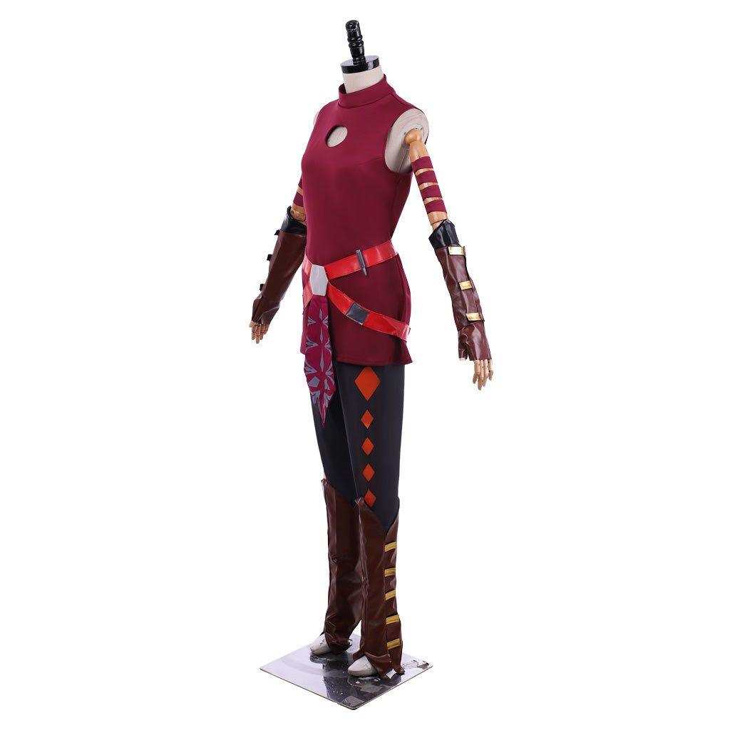 Costume Cosplay Rouge Ahsoka Tano | Combinaison de Combat & Chapeau pour Femme Adulte | Déguisement Star Wars Halloween