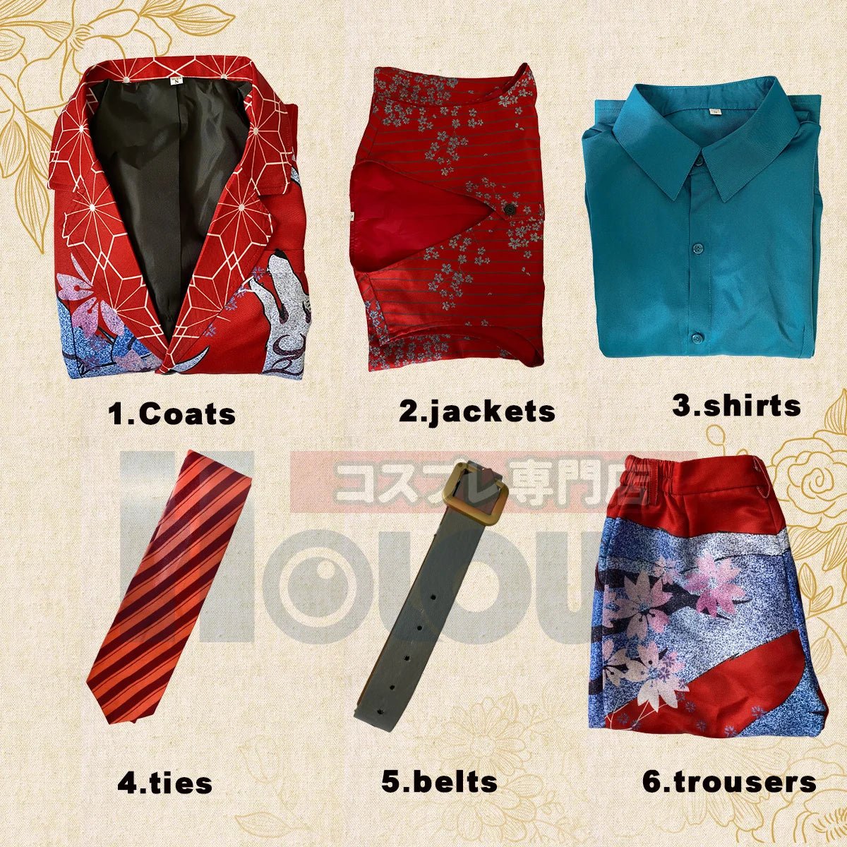 Costume Cosplay Hajime Kokonoi Uniforme Renard Rouge Tokyo Anime 6 pièces Cadeau Halloween Noël