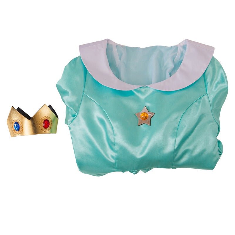 Costume Cosplay Princesse Rosalina - Robe Longue Bleue avec Couronne pour Femmes et Ados