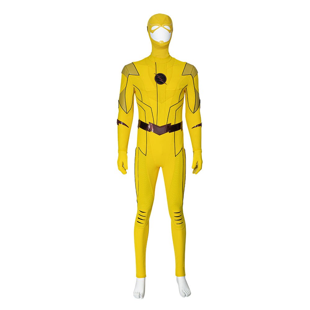 Costume Cosplay Reverse Flash Armageddon Barry Allen Combinaison Jaune pour Hommes - DC The Flash