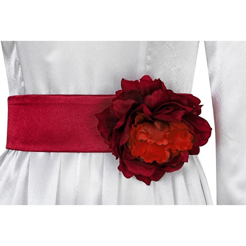 Costume Cosplay Mariée Fantôme Annabelle Robe Princesse Blanche Longue pour Halloween et Fêtes