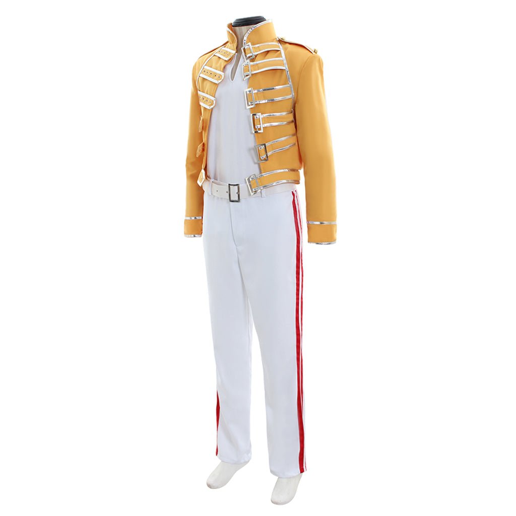 Costume Freddy Cosplay Rock | Veste Jaune Iconique, Manteau Blanc et Pantalon pour Halloween et Carnaval