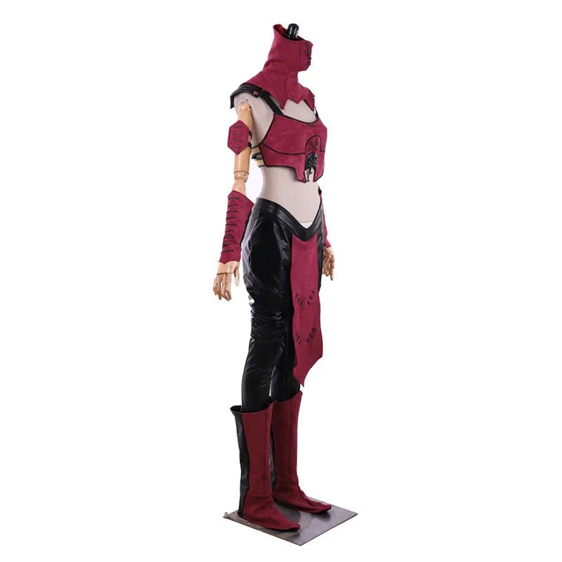 Costume Cosplay Mileena - Combinaison de Combat Sexy avec Masque pour Femmes