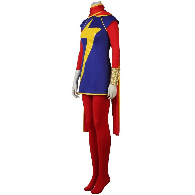 Costume Cosplay Kamala Khan - Combinaison et Cape pour Femmes pour Halloween et Fêtes