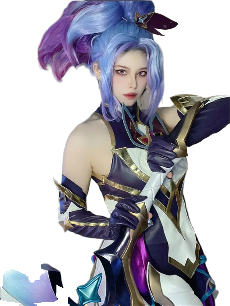 Costume Cosplay Akali Garde des Étoiles pour Femme - Halloween Fête Noël