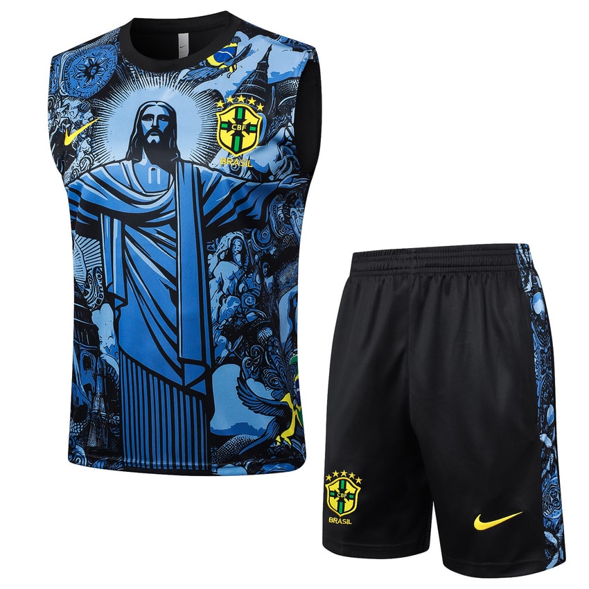 タンクトップ ショート ブラジル 2024 2025 ブルー 柄