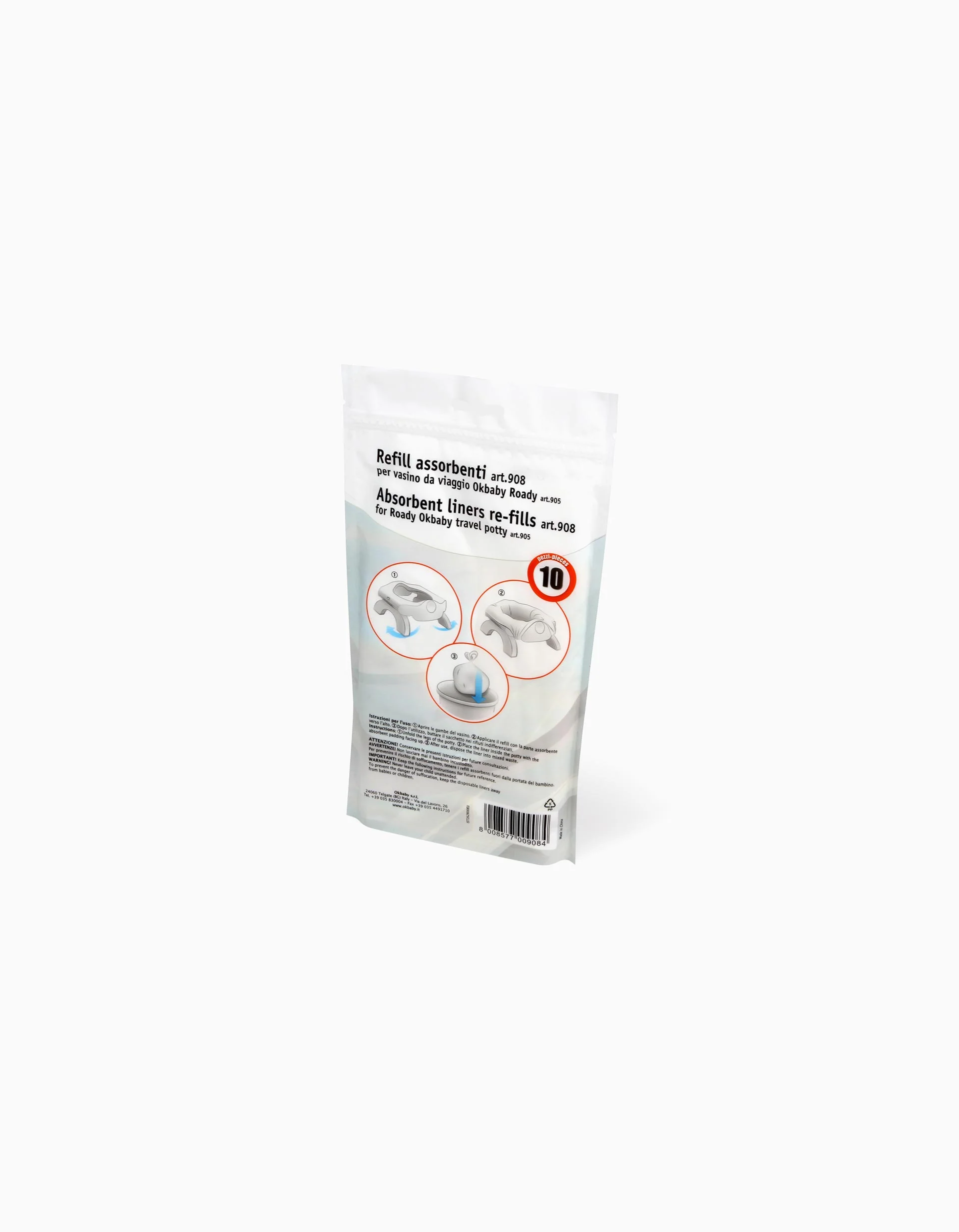 Pack 10 Absorbent Refills for Bacio Roady Okbaby