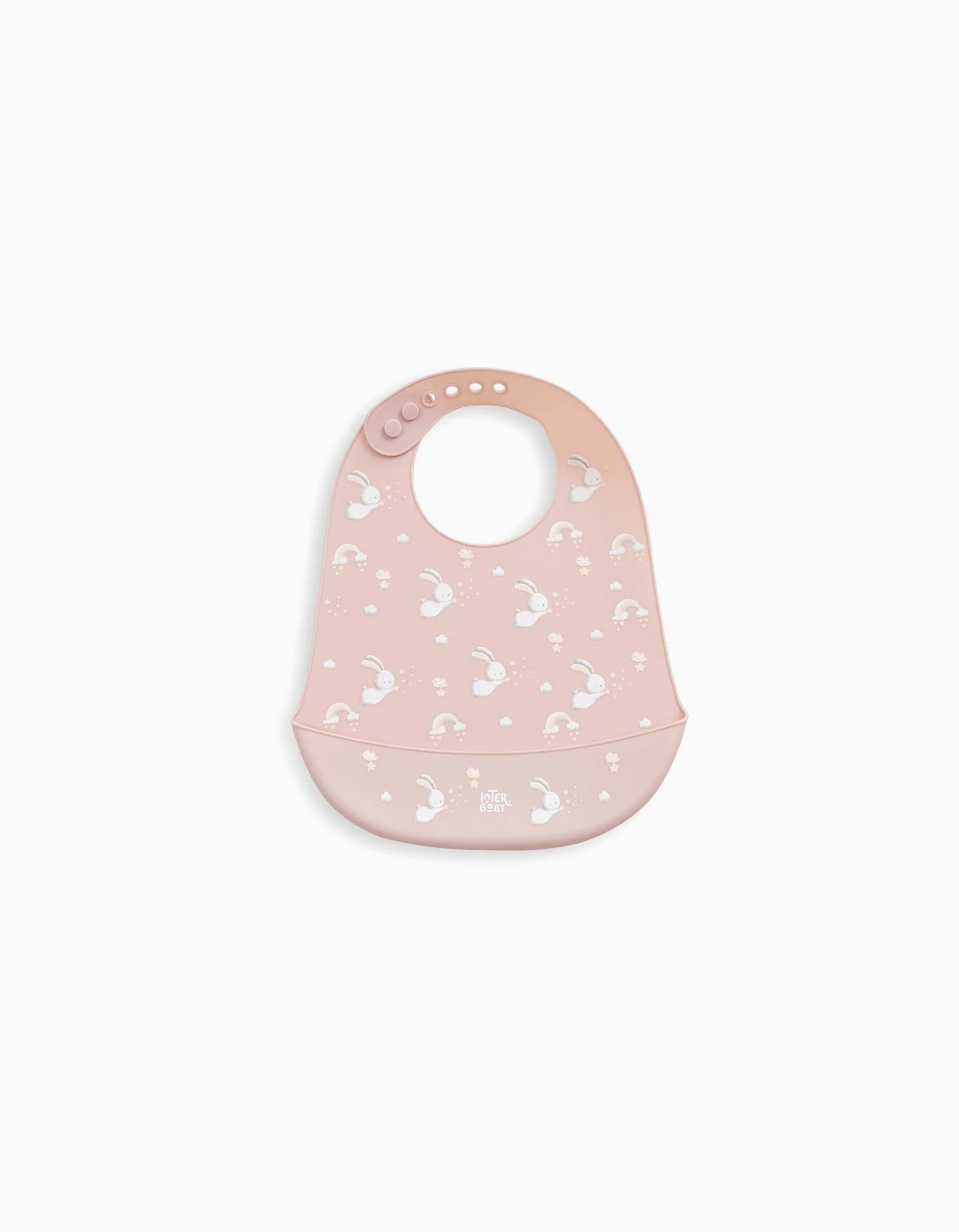 Silicone Bib Rabbits Interbaby, Pink