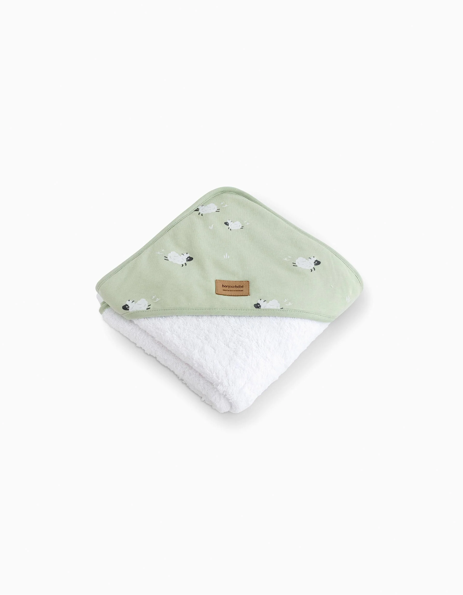 Hooded Bath Towel Bonjour Bebe 100x100 Cm, Funny Farm