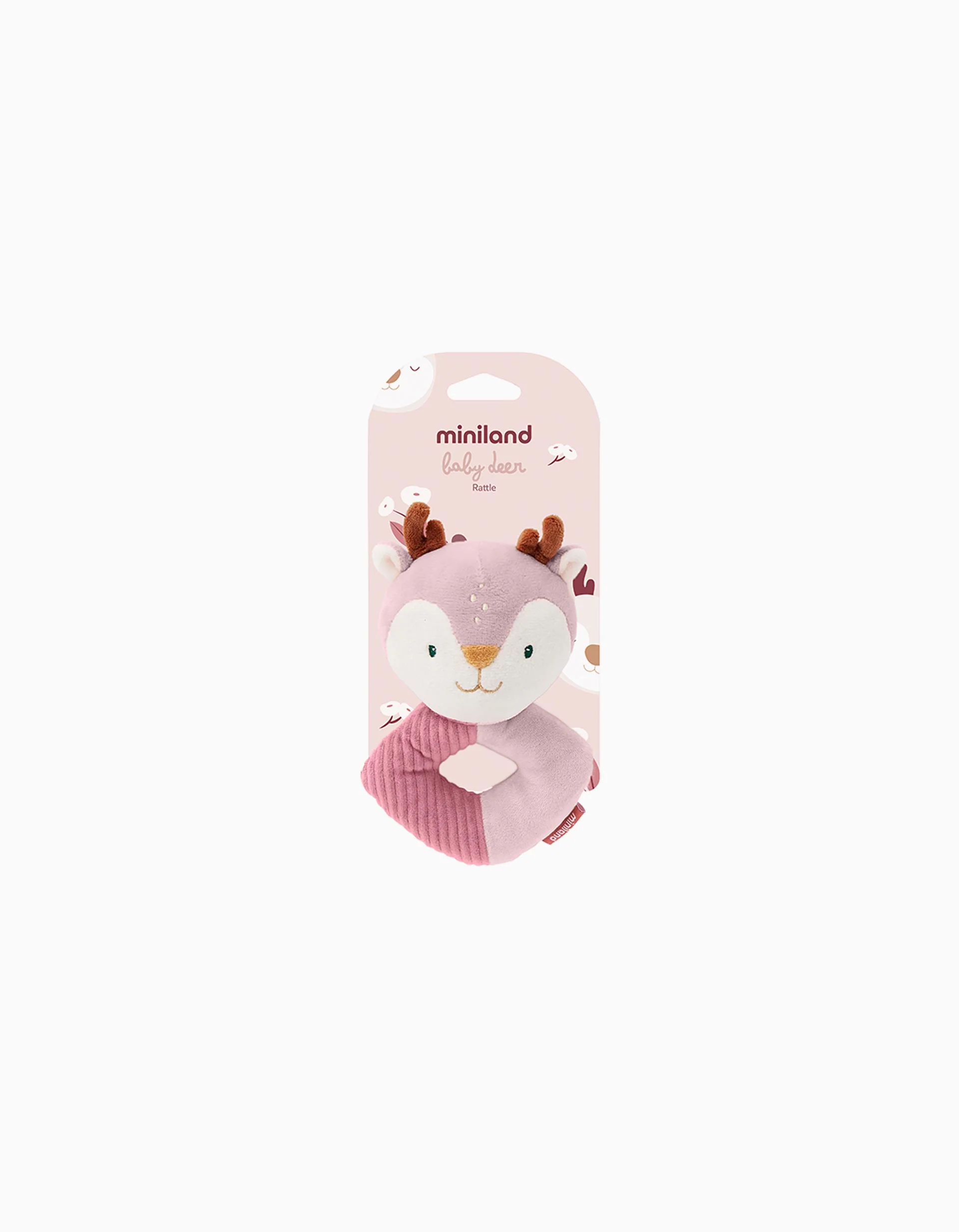 Rattle Baby Deer by Miniland 0M+, Pink