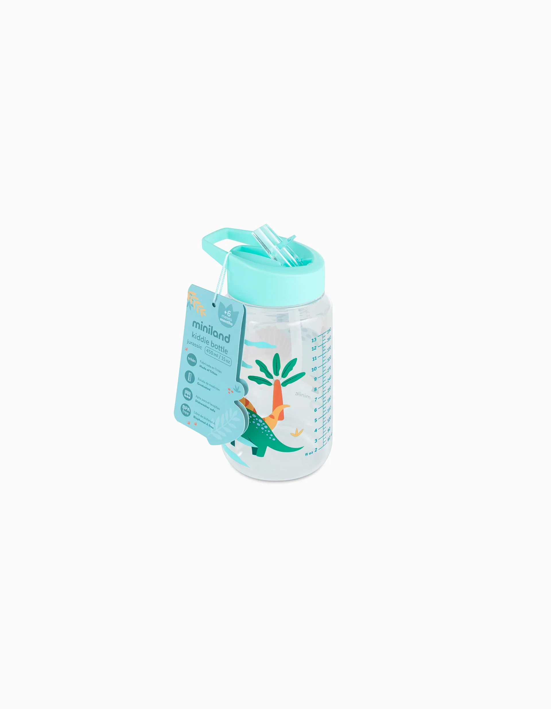 Tritan Jurassic Kiddie Bottle 450ml by Miniland, 6M+